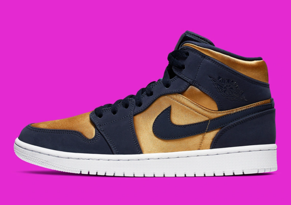 Giày Nike Air Jordan 1 Mid SE Premium 'Stain Gold' 852542-401 - Hình ảnh 7