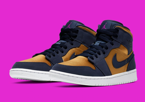 Giày Nike Air Jordan 1 Mid SE Premium 'Stain Gold' 852542-401 - Hình ảnh 9