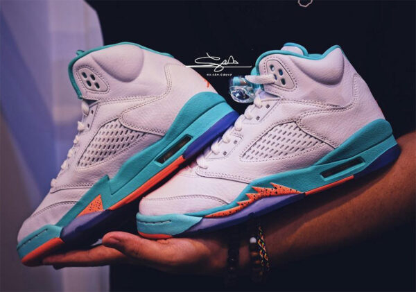 Giày Nike Air Jordan 5 Retro 'Light Aqua' 440892-100 - Hình ảnh 5