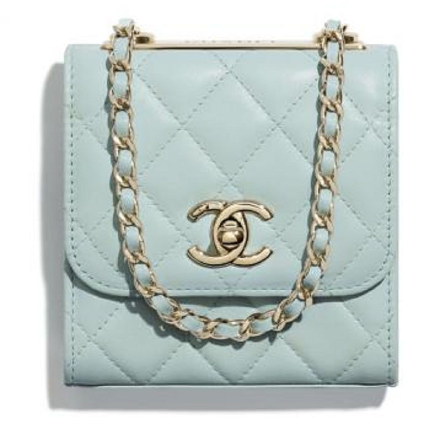 Chanel Mini Quilted Trendy CC Clutch With Chain Black Lambskin Gold Ha   Coco Approved Studio