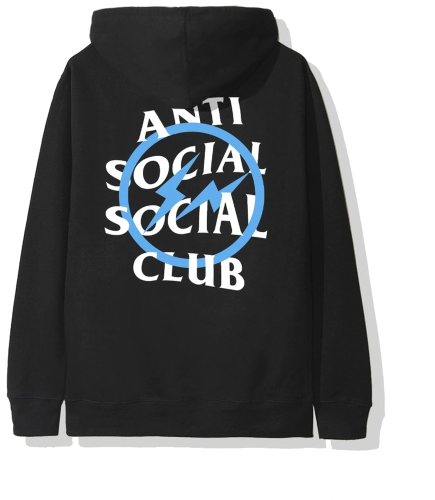 Áo Anti Social Social Club x Fragment Blue Bolt Hoodie FW19 Black