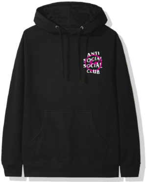 Áo Anti Social Social Club x Fragment Pink Bolt Hoodie Black ASSC-XFPBHBK