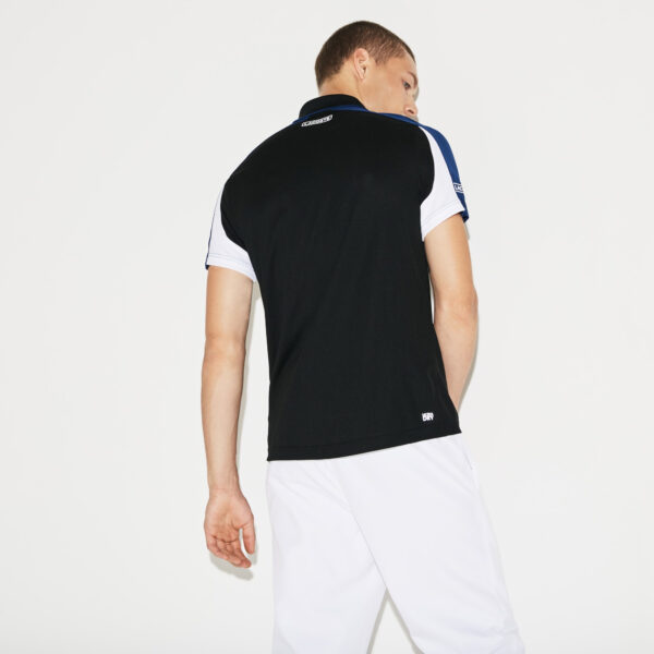 Áo Lacoste Polo Zip Neck Contrast Pique Black Navy DH9480-51-ED4 - Ảnh 2