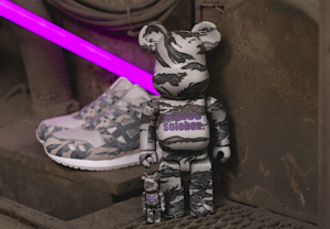 Alternative view of Mô hình Bearbrick x Atmos x Solebox 100% & 400% Set Grey