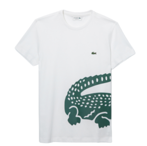 Ao Lacoste Oversized Crocodile Print Crew Neck T-Shirt White TH5139-70V