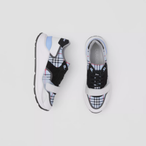 Alternative view of Giày Burberry Check Nylon Leather 'Pale Blue' 80514151