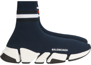 Balenciaga Navy Blue Knit Fabric Speed Trainer Sneakers Size 36 Balenciaga   TLC