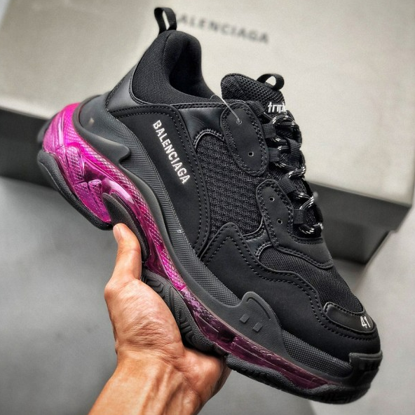 UNBOXING BALENCIAGA TRIPLE S BLACK CLEAR SOLE REVIEW SIZE 44  YouTube