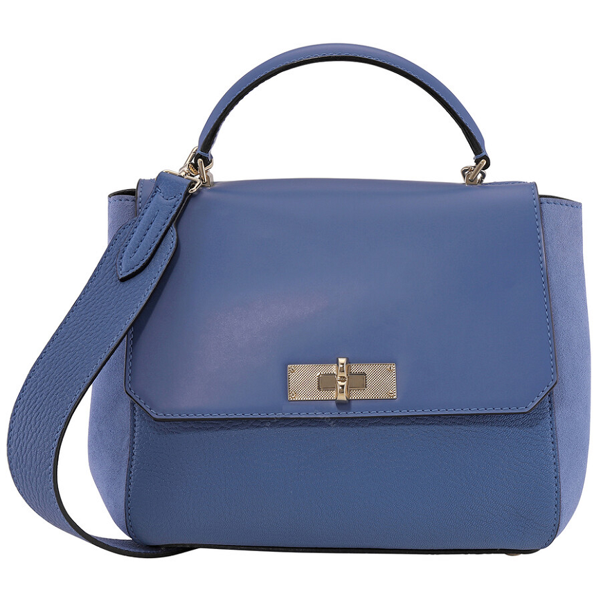 Túi Bally B Turnlock Leather 'Blue' 6222058