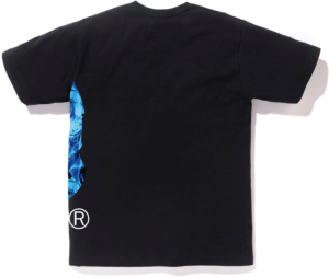 Alternative view of Áo Bape Flame Side Big Ape Head Tee Black Blue