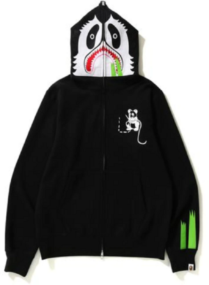Áo Bape Panda Full Zip Hoodie Black BA-PFZHBK