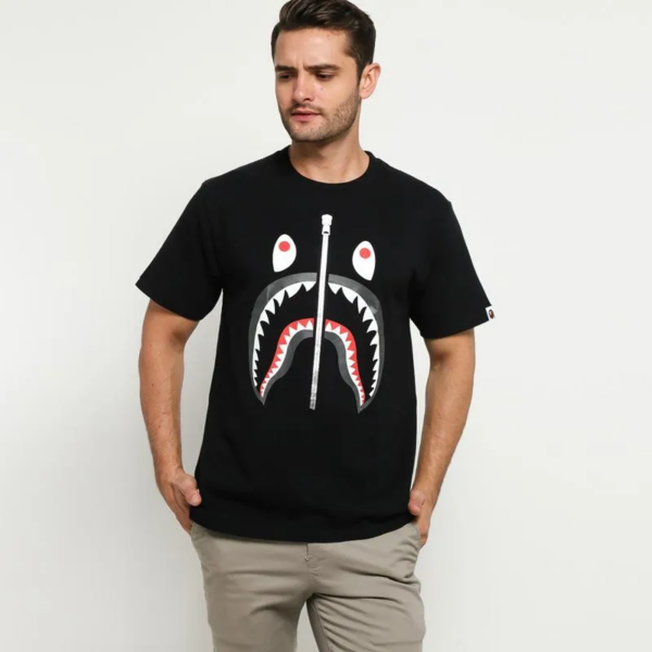 Áo Bape Shark Heavy Weight Relaxed Tee Black - Hình ảnh 3