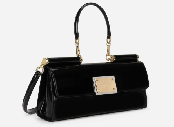 Túi Dolce & Gabbana 90s Sicily Bag In Shiny Calfskin Black BB7007A103780999 - Hình ảnh 5