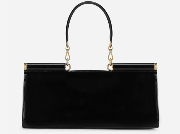 Túi Dolce & Gabbana 90s Sicily Bag In Shiny Calfskin Black BB7007A103780999 - Hình ảnh 4