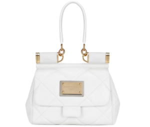 Túi Dolce & Gabbana Medium 90s Sicily Bag In Quilted Aria Calfskin White BB7018AW59180002