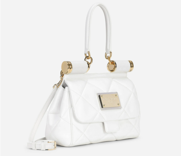 Túi Dolce & Gabbana Medium 90s Sicily Bag In Quilted Aria Calfskin White BB7018AW59180002 - Hình ảnh 3