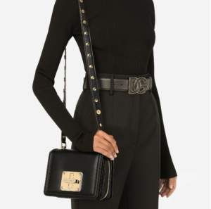 Alternative view of Túi Dolce & Gabbana Calfskin Lola Crossbody Bag 'Black' BB7108AW57680999
