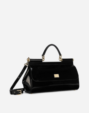 Tui Dolce & Gabbana Medium Polished Calfskin Sicily Bag 'Black' BB7117A103780999