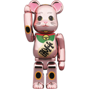 Mô Hình Bearbrick Maneki Neko Gold Plate Rose Gold