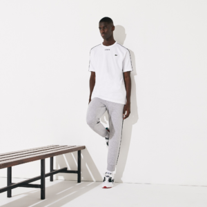 Ao Lacoste Sport Piped Cotton T-Shirt White TH4915-BLD