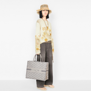 Tui Dior Large Book Tote 'Gray Dior Oblique Embroidery' M1286ZRIW-M932