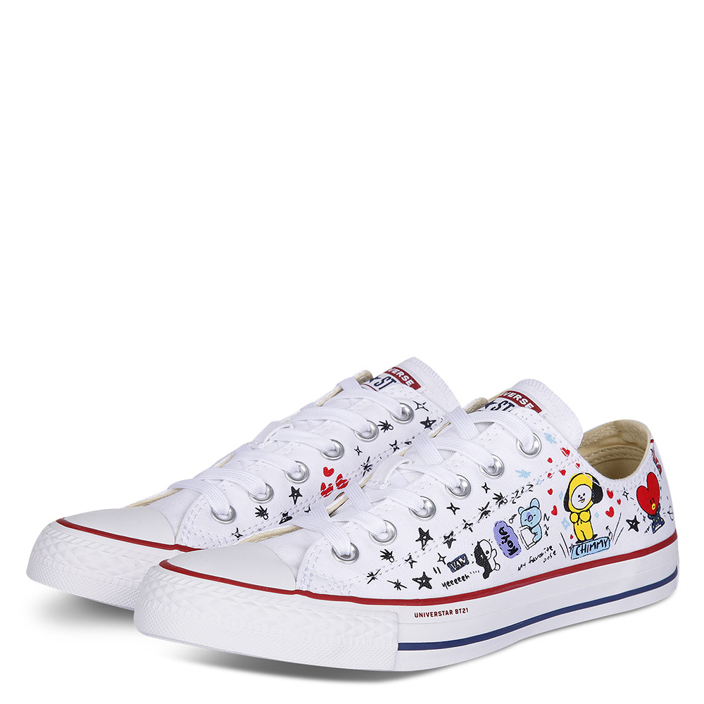 Giày Converse x BT21 Chuck Taylor All Star White Low Tops 163893C - Ảnh 5