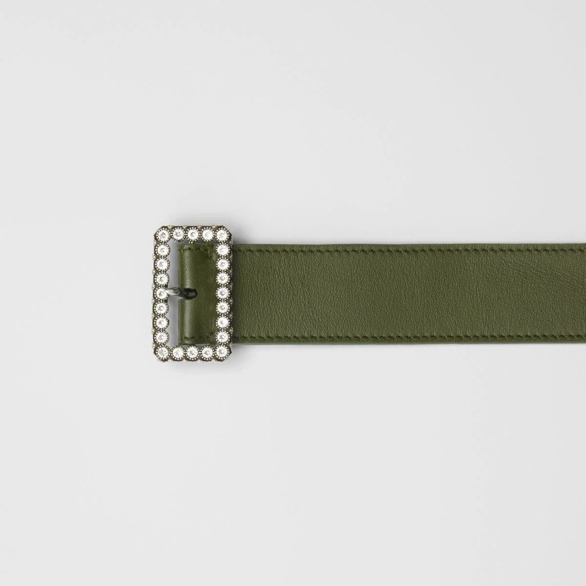 Burberry Crystal Buckle Leather Belt