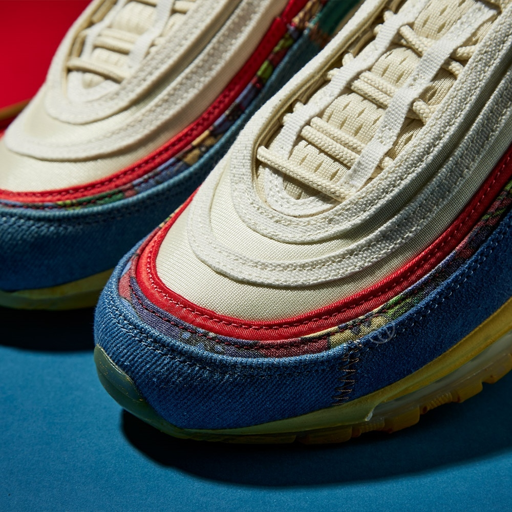 Giày Nike Air Max 97 'Coconut Milk Fossil Denim Red' DV1486-162