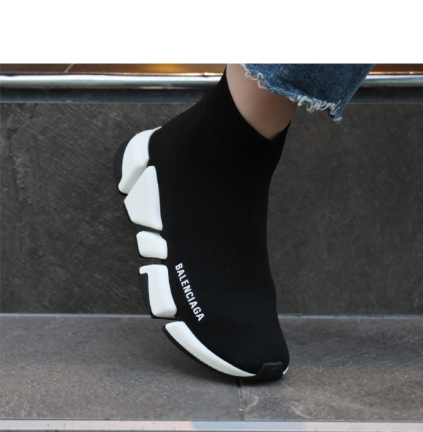 Giày Balenciaga Wmns Speed 2 Trainer Knit 'Black White' 617196-W1702-1015 - Hình ảnh 5