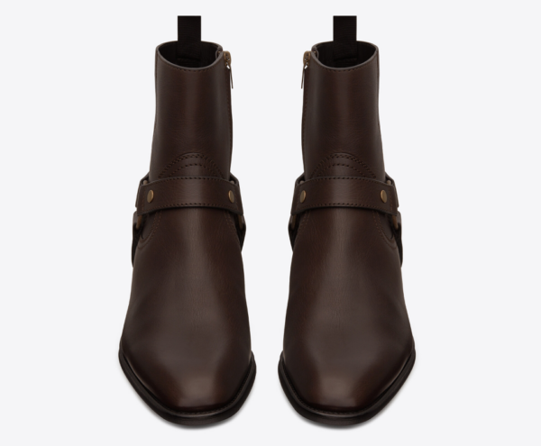 Giày Saint Laurent Wyatt Harness Boots In Smooth Leather 'Chocolate' - Hình ảnh 2