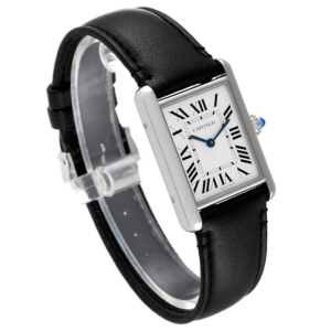 Dong Ho Cartier Tank Must Watch Large SolarBeat Steel Strap 'Black' WSTA0059