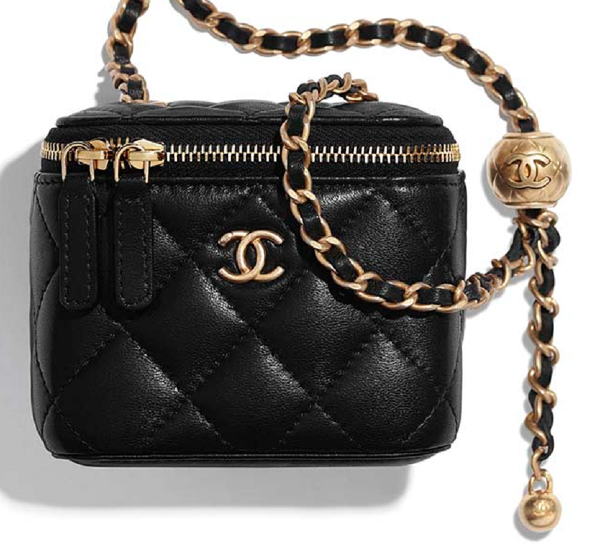 Chanel Small Cc Box with Chain Black Lambskin  ＬＯＶＥＬＯＴＳＬＵＸＵＲＹ