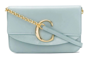 Túi Chloe' Light Blue Leather C Crossbody Bag CHC19SS192A3744L