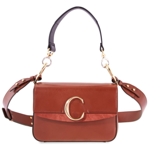 Túi Chloe Small C Double Carry Bag Sepia Brown CHC19SS191A3727S