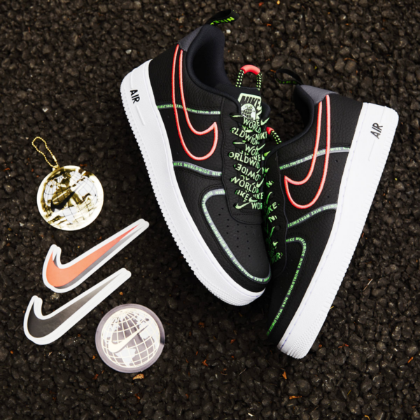 Giày Nike Air Force 1 07 PRM Worldwide Black Green Strike Crimson CK7213-001 - Hình ảnh 2