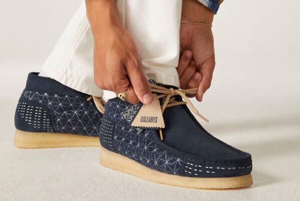 Giày Clarks Wallabee Boot 'Navy Shashiko' 261-69152 - Hình ảnh 3
