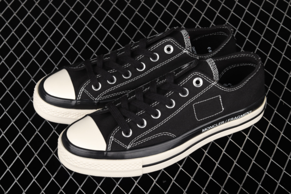Giày Converse Fragment Design x Moncler x Chuck 70 Low 'Black' 172320C - Hình ảnh 4