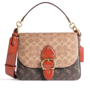 Túi Coach Signature Carriage Coated Canvas Beat Shoulder Bag Brown C2418 B4SI0