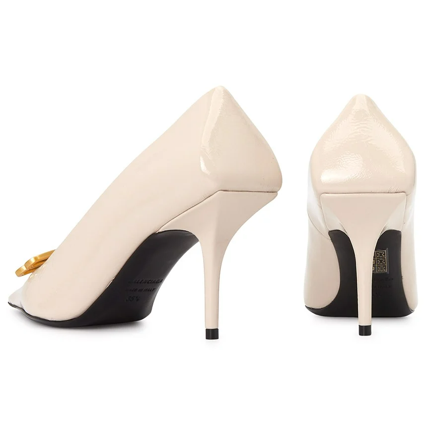 Balenciaga Square Knife Bb Pumps Shoes in White  Lyst