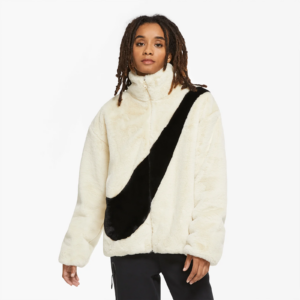 Alternative view of Áo Nike Sportswear Faux Fur Jacket White CU6559-238