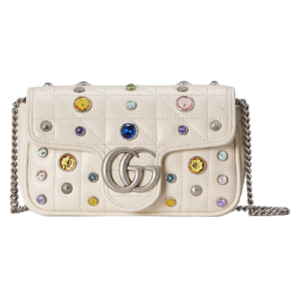 Túi Gucci GG Marmont Super Mini White Leather 476433-DTD8X-9171