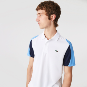 Ao Lacoste Regular Fit Run-Resistant Pique 'White Blue' DH9249-5YP