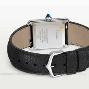 Dong Ho Cartier Tank Must Watch Small Quartz Steel Calfskin 'Black' WSTA0042