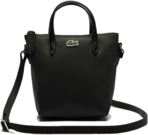 Tui Lacoste L.12.12 Petit Pique Coated Canvas Mini Tote 'Black' NF2609P53G-000