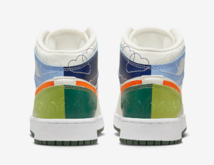 Giay Nike Air Jordan 1 Mid Stitch 'White Green Black' DX2462-100