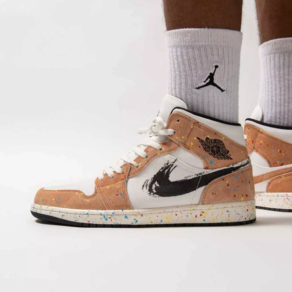 Giày Nike Air Jordan 1 Mid SE 'Brushstroke Paint Splatter' DA8005-100 - Hình ảnh 6