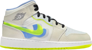 Giày Nike Air Jordan 1 Mid SE GS 'Warped Swoosh' DV1314-017
