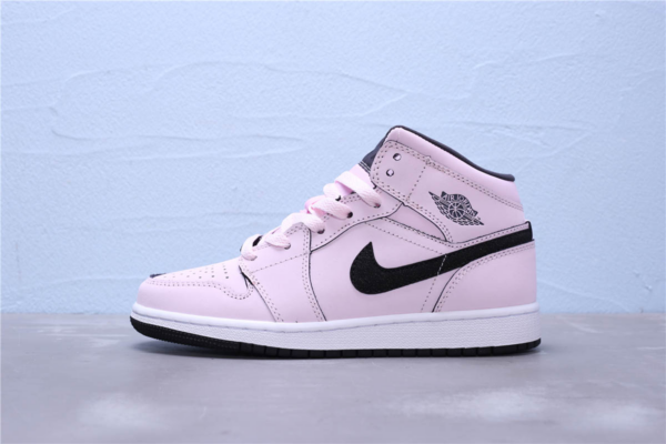 Giày Nike Air Jordan 1 Mid GS 'Pink Foam' 555112-601 - Hình ảnh 11