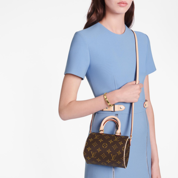 Túi Louis Vuitton Nano Speedy Monogram Canvas Brown Handbag M61252 - Hình ảnh 2