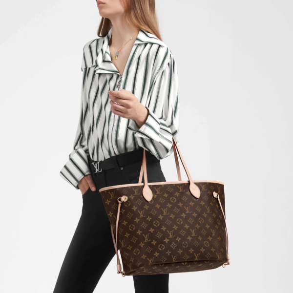 Túi Louis Vuitton Neverfull NM Monogram Canvas Brown Handbag M41178 - Ảnh 3